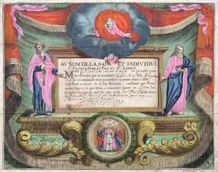 Heiratsurkunde für Claude Monnard, ausgestellt in Lyon im Jahr 1672